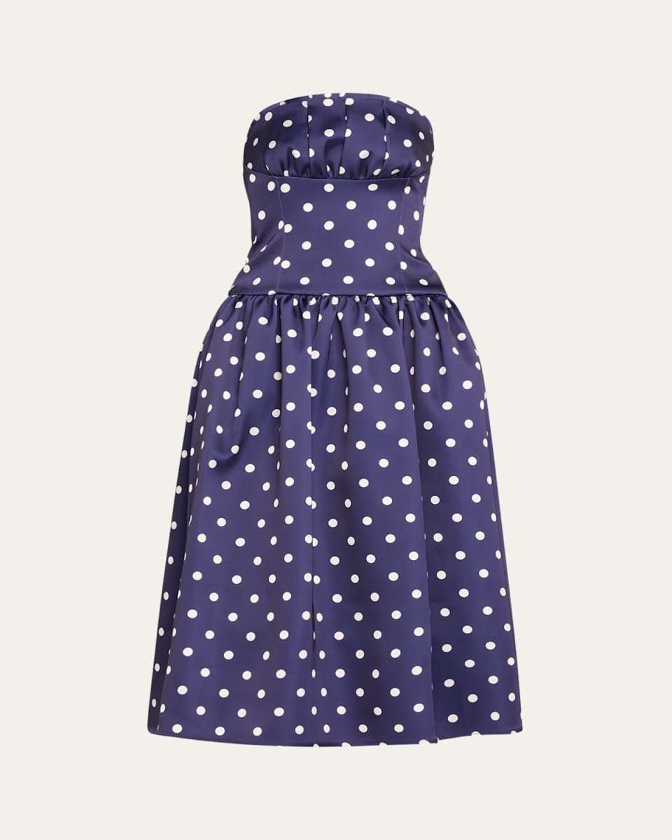 Polka Dot Satin Midi Dress